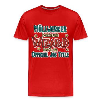 Assistant de ramassage de la mémoire - T-shirt bio Premium Homme - rouge - Devant - Damien (186cm)