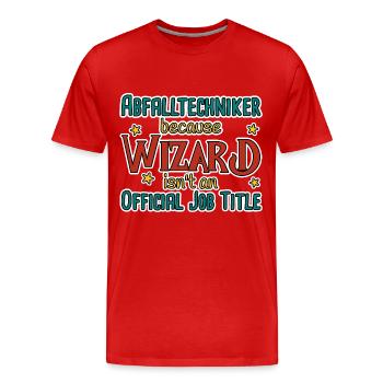 Waste Technician Wizard - Men's Premium Organic T-Shirt - red - Front - Damien (186cm)