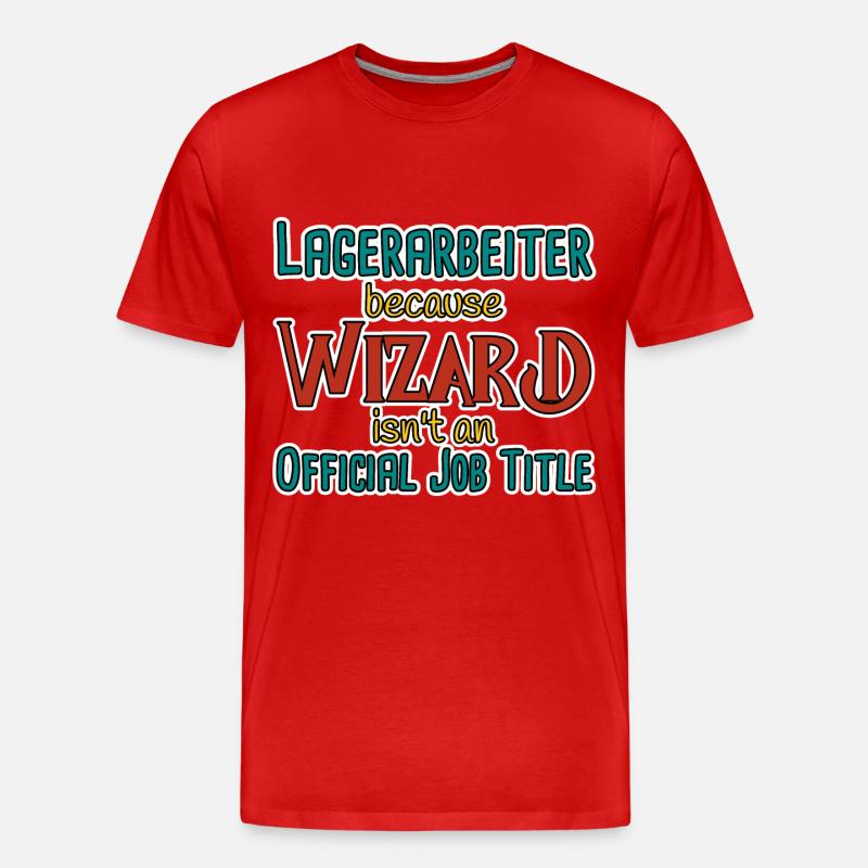Lagerarbeiter Wizard - Männer Premium Bio T-Shirt - Rot