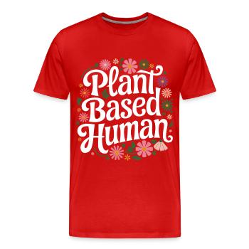 Végétarien Végétalien Végétarien Végétarien - T-shirt bio Premium Homme - rouge - Devant - Damien (186cm)
