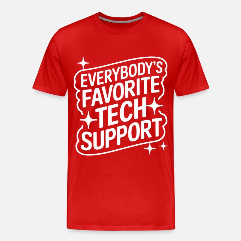 Technischer Support Computerfreak Nerd - Männer Premium Bio T-Shirt - Rot