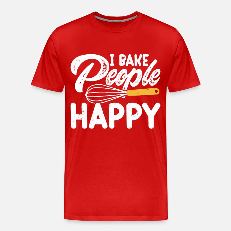 Backen Bäcker Bäckerei - Männer Premium Bio T-Shirt - Rot