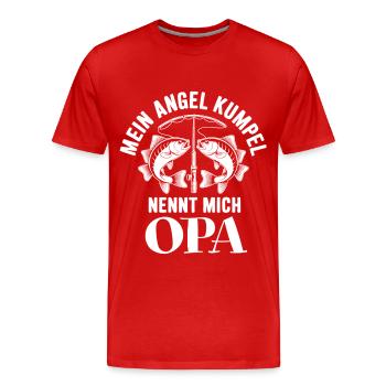 Opa und Enkel Angeln Angelbuddys. Geschenk für Opa - Männer Premium Bio T-Shirt - Rot - Vorne - Damien (186cm)