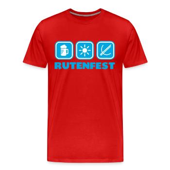Rod Festival Ravensburg Bière Sun Arbalète - T-shirt bio Premium Homme - rouge - Devant - Damien (186cm)