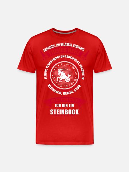 Steinbock Sternzeichen Horoskop - Männer Premium Bio T-Shirt - Rot