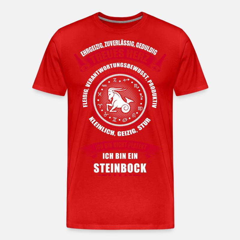 Steinbock Sternzeichen Horoskop - Männer Premium Bio T-Shirt - Rot