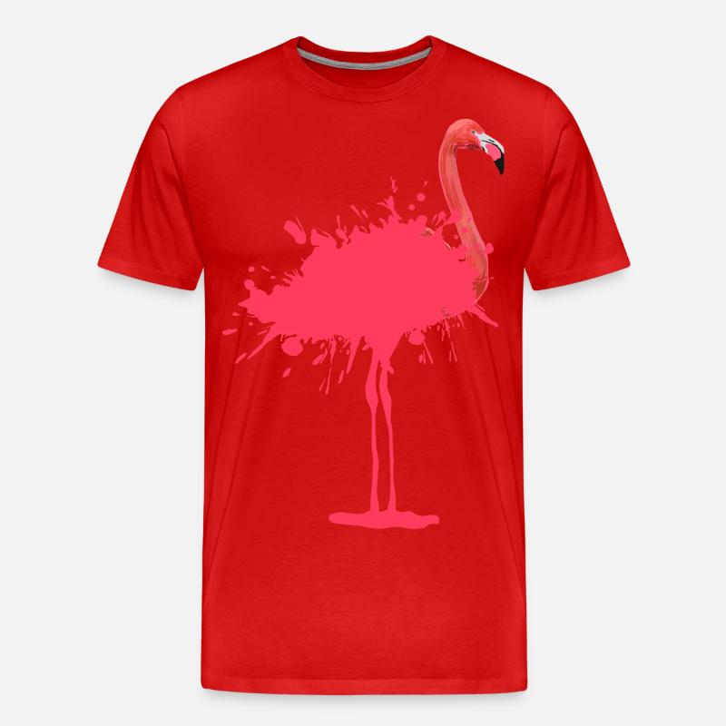 Flamingo - Farbklecks - Männer Premium Bio T-Shirt - Rot