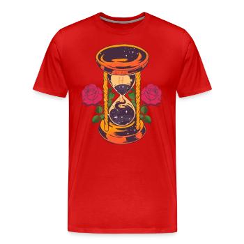 Sablier aux roses - T-shirt bio Premium Homme - rouge - Devant - Damien (186cm)