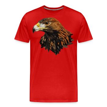 Golden eagle - Men's Premium Organic T-Shirt - red - Front - Damien (186cm)