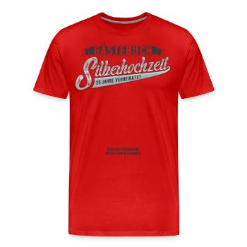 Gästebuch Silberhochzeit 25 Verheiratet Geschenk - Männer Premium Bio T-Shirt - Rot - Vorne - Damien (186cm)