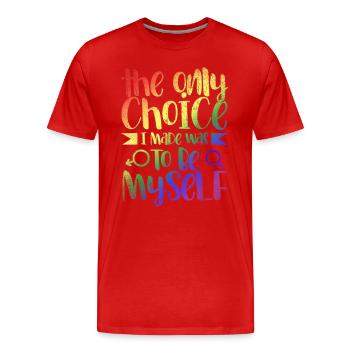 Liebe LGBTQ Regenbogen Gleichberechtigung Pride - Männer Premium Bio T-Shirt - Rot - Vorne - Damien (186cm)