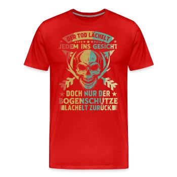 Bogenschießen Geschenk Bogenschützen Spruch - Männer Premium Bio T-Shirt - Rot - Vorne - Damien (186cm)