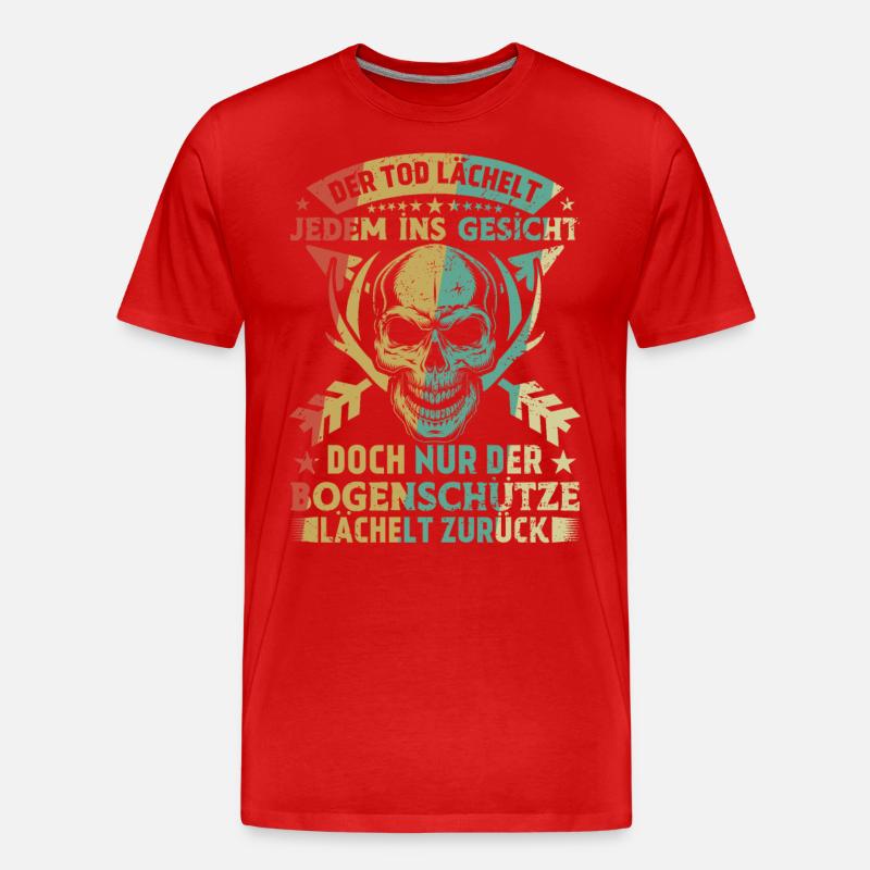 Bogenschießen Geschenk Bogenschützen Spruch - Männer Premium Bio T-Shirt - Rot