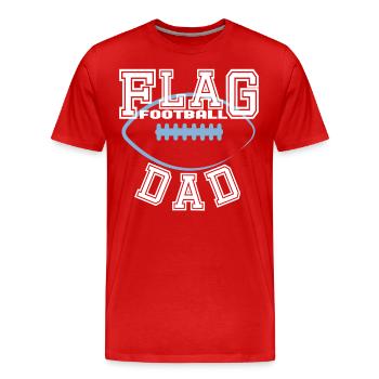 Flag Football Dad Dad Dad Father Men - Men's Premium Organic T-Shirt - red - Front - Damien (186cm)