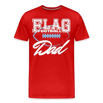 Flag Football Dad Dad Dad Father Men - Men's Premium Organic T-Shirt - red - Front - Damien (186cm)