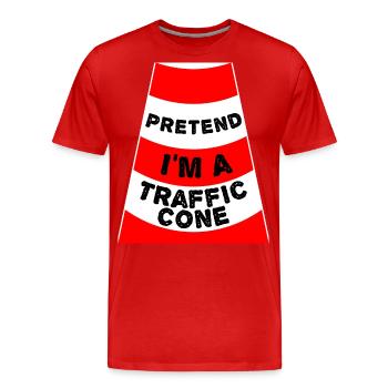 Prétendez que je suis un traffic cone Verkehrsleitkegel - T-shirt bio Premium Homme - rouge - Devant - Damien (186cm)