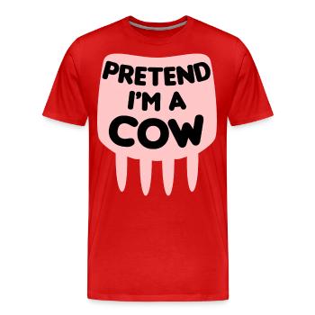Pretend I'm a Cow Tu like I'm a cow - Men's Premium Organic T-Shirt - red - Front - Damien (186cm)