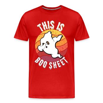 This is boo sheet | Halloween | Costume - Men's Premium Organic T-Shirt - red - Front - Damien (186cm)