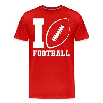 I love Football American Football - Men's Premium Organic T-Shirt - red - Front - Damien (186cm)