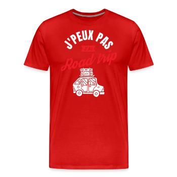 J Peux Pas J Ai Road Trip - T-shirt bio Premium Homme - rouge - Devant - Damien (186cm)