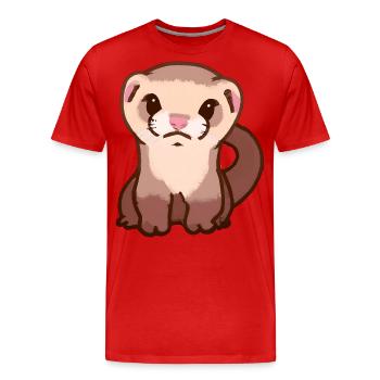 Frettchen - Männer Premium Bio T-Shirt - Rot - Vorne - Damien (186cm)