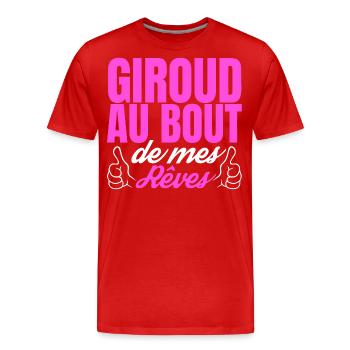 Giroud au bout de mes rêves - T-shirt bio Premium Homme - rouge - Devant - Damien (186cm)