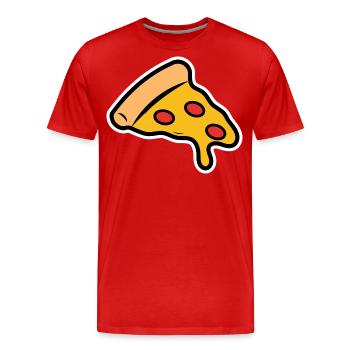 Pizza Drawing Gift Idea - Men's Premium Organic T-Shirt - red - Front - Damien (186cm)