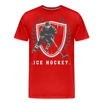 Eishockey Ice Hockey - Männer Premium Bio T-Shirt - Rot - Vorne - Damien (186cm)