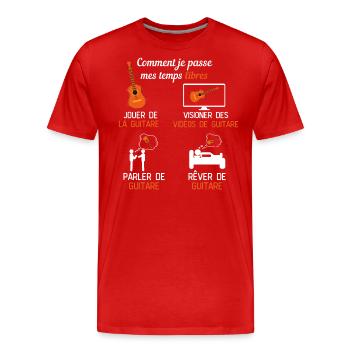 guitar free time guitar gift guitarist - Men's Premium Organic T-Shirt - red - Front - Damien (186cm)