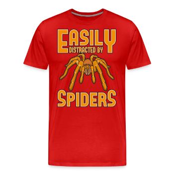 Easily Distracted By Spiders Terrarium Tarantula - Men's Premium Organic T-Shirt - red - Front - Damien (186cm)