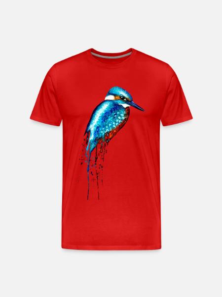 Akvarel Isfugl - Herre Premium T-shirt økologisk - rød