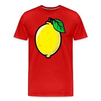 Zitrone Zitronen Zitrusfrucht Pflanze - Männer Premium Bio T-Shirt - Rot - Vorne - Damien (186cm)