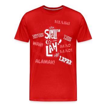 SINGAPUR SLANG, SINGLISH - Männer Premium Bio T-Shirt - Rot - Vorne - Damien (186cm)