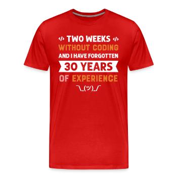 Programmeur Humour Coding Blagues Développeur - T-shirt bio Premium Homme - rouge - Devant - Damien (186cm)