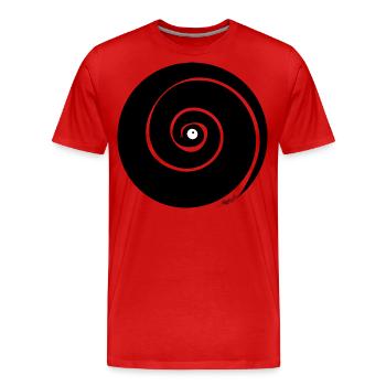 Trou noir spiralé tourbillon serpent - T-shirt bio Premium Homme - rouge - Devant - Damien (186cm)