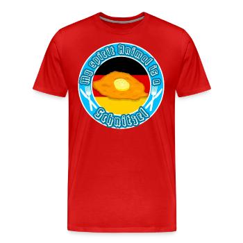 My soul animal is a schnitzel funny saying - Men's Premium Organic T-Shirt - red - Front - Damien (186cm)