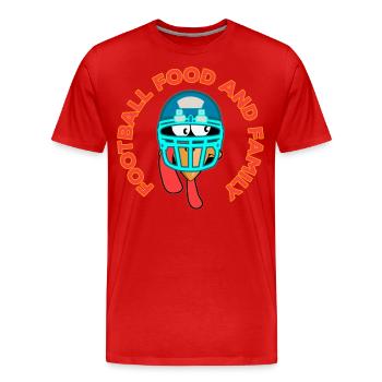 Football Nourriture Et Famille Thanksgiving Pour Les Familles - T-shirt bio Premium Homme - rouge - Devant - Damien (186cm)
