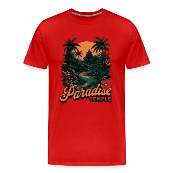 Le temple du paradis - T-shirt bio Premium Homme - rouge - Devant - Damien (186cm)
