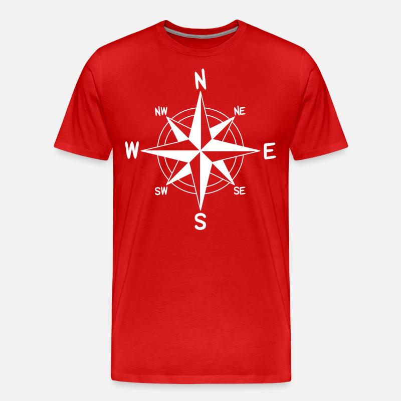 Wind Rose Compass Adventurousness - Men's Premium Organic T-Shirt - red
