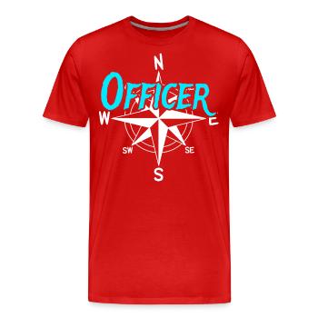 Offizier Boots Crew Skipper Segler Kapitän - Männer Premium Bio T-Shirt - Rot - Vorne - Damien (186cm)