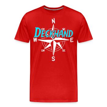 Matelot de pont Équipage de bateau Skipper Marin Équipage Capitaine - T-shirt bio Premium Homme - rouge - Devant - Damien (186cm)