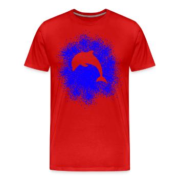 Delphin - Männer Premium Bio T-Shirt - Rot - Vorne - Damien (186cm)
