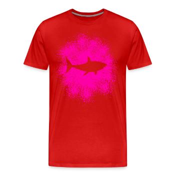 Shark shark in the sea - Men's Premium Organic T-Shirt - red - Front - Damien (186cm)