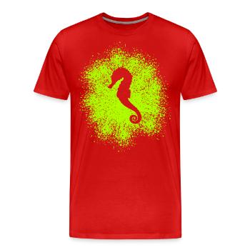 Sea horse - Men's Premium Organic T-Shirt - red - Front - Damien (186cm)