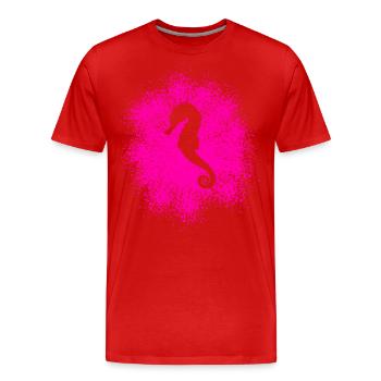 Sea horse - Men's Premium Organic T-Shirt - red - Front - Damien (186cm)