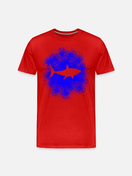 Requin requin dans la mer - T-shirt bio Premium Homme - rouge