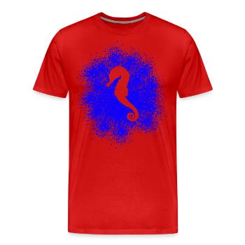 Sea horse - Men's Premium Organic T-Shirt - red - Front - Damien (186cm)