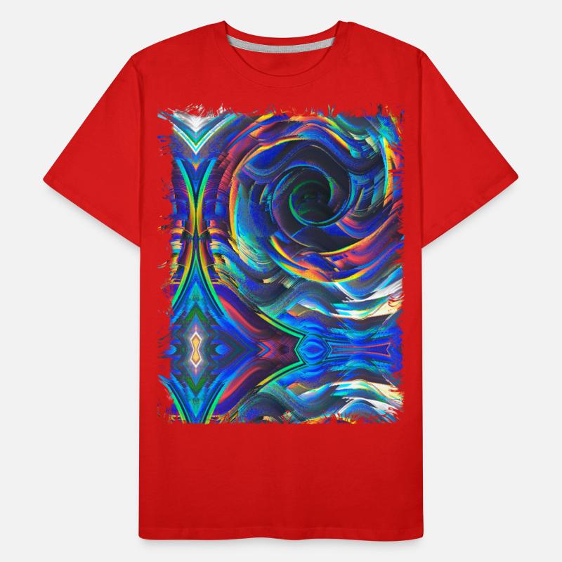 Retro 90s pattern. Glitch pixel art Men's Premium Organic T-Shirt
