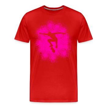 Skater Flip Trick Skateboard - Männer Premium Bio T-Shirt - Rot - Vorne - Damien (186cm)