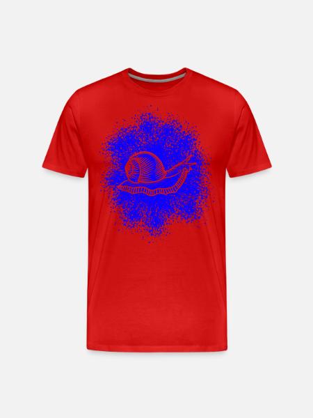 Snail with snail shell - Men's Premium Organic T-Shirt - red